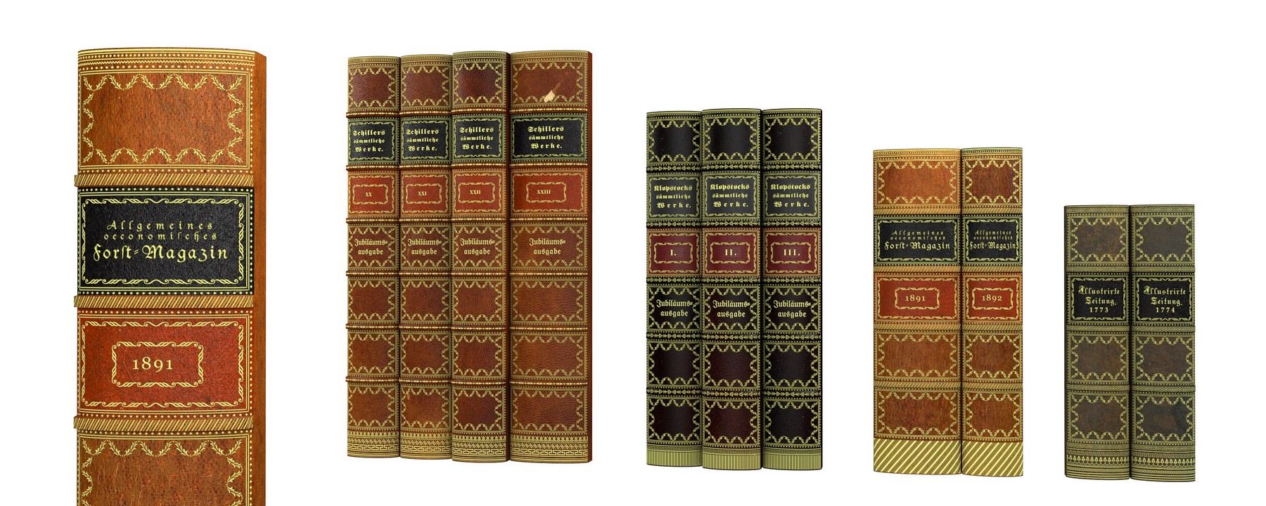 Buchrücken aus Leder