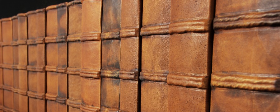 Genuine Leather Book Spines for Bookshelf